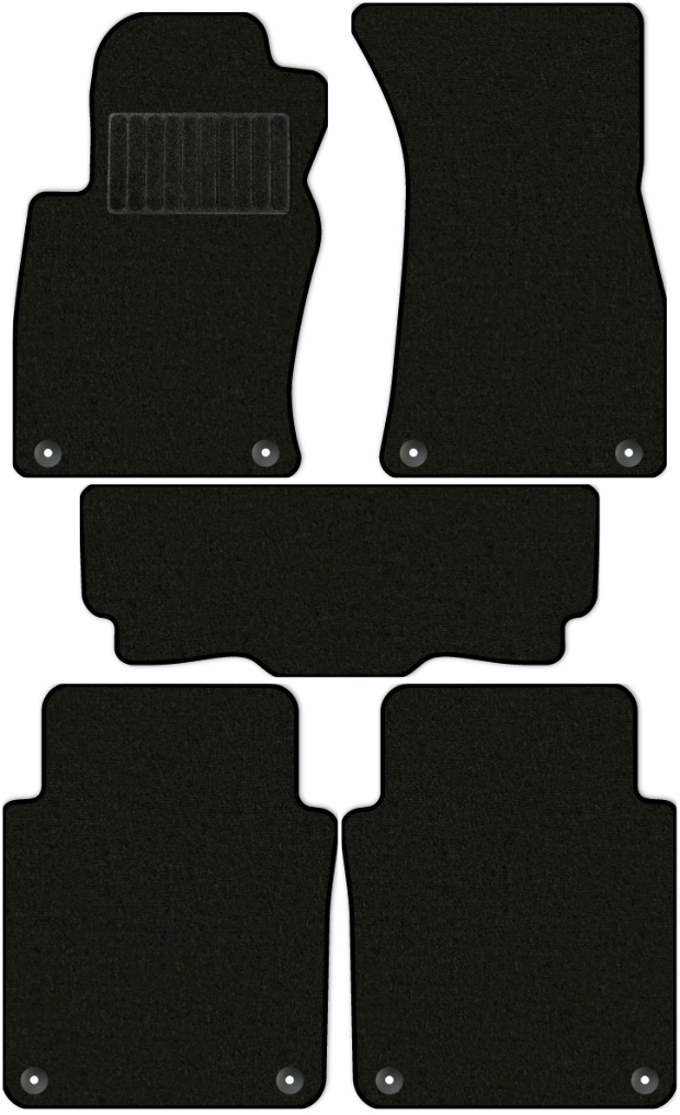 Коврики текстильные "Комфорт" для Audi A8 Long (седан / D3 / рестайлинг 1) 2005 - 2007, черные, 5шт.